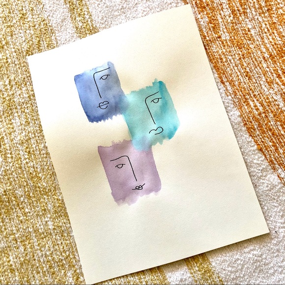 Other - Abstract face watercolor print